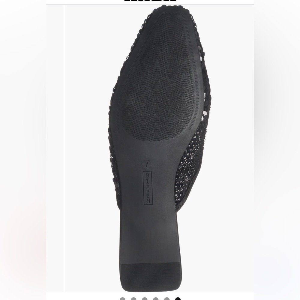 Steven New York Sequin Pointed Toe Mule - Black - Picture 6 of 8